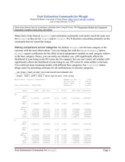 Multinomial Logit Models - University of Notre Dame