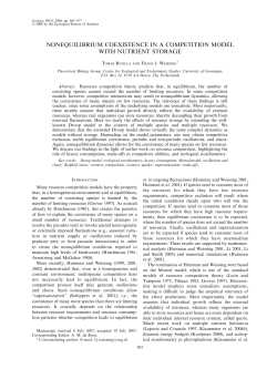 nonequilibrium coexistence in a competition model with nutrient