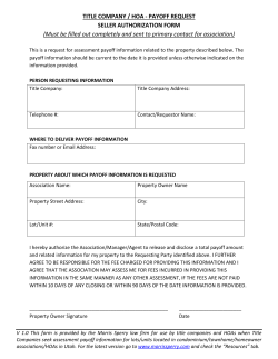 TITLE COMPANY / HOA - PAYOFF REQUEST