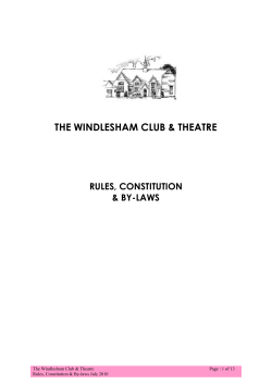 Rules etc - Windlesham Club and Theatre