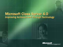 Microsoft Class Server 4.0 Improving Achievement Through