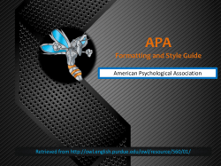 APA Formatting and Style Guide