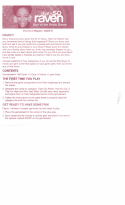 Thats So Raven Star of the Show Game Instructions