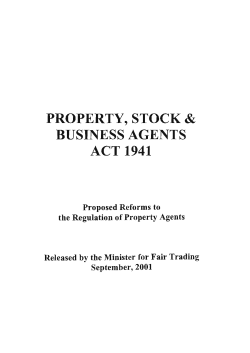NSW Property, Stock and Business Agents Act 1941, Proposed