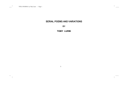 Serial Poems and Variations