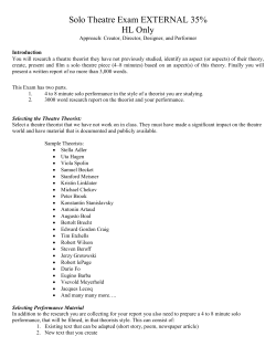 Sample Projects Solo Performance Checklist