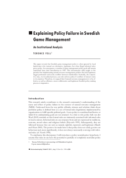 Explaining Policy Failure in Swedish Game Management