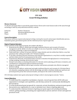 Grant and Proposal Writing Syllabus