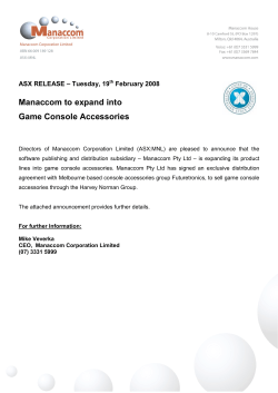 Manaccom to expand into Game Console