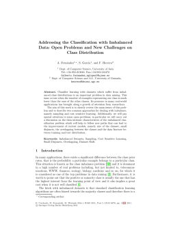 Addressing the Classification with Imbalanced Data: Open Problems