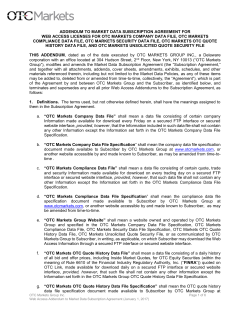 Market Data Subscription Agreement Web Access