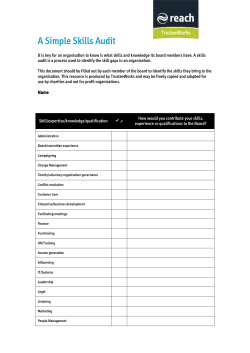 the TrusteeWorks Simple Skills Audit