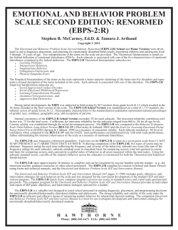emotional and behavior problem scale second edition
