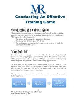 Conducting A Training Game The Debrief