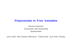 Polynomials in Free Variables
