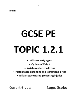GCSE PE TOPIC 1.2.1 Different Body Types Optimum Weight