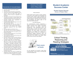 Student Academic Success Center Critical Thinking, Reasoning and