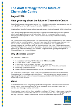 The draft strategy for the future of Chermside Centre