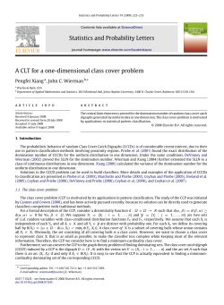 Statistics and Probability Letters A CLT for a one