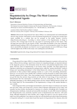 Hepatotoxicity by Drugs: The Most Common Implicated Agents