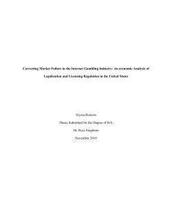 Correcting Market Failure in the Internet Gambling Industry: An