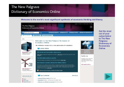The New Palgrave Dictionary of Economics