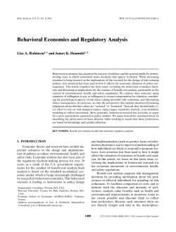 Behavioral Economics and Regulatory Analysis