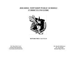 Honors Pre-Calculus Curriculum Guide