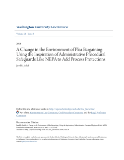 A Change in the Environment of Plea Bargaining