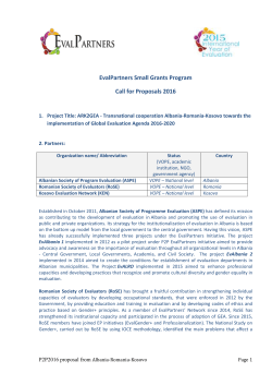 EvalPartners Small Grants Program Call for Proposals 2016