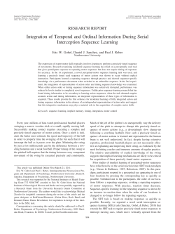 Integration of Temporal and Ordinal Information During Serial