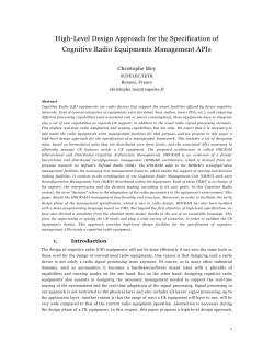 High-Level Design Approach for the Specification of