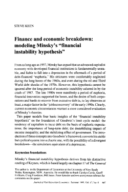 Finance and economic breakdown: Modeling Minky`s `financial