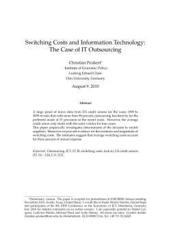 Switching Costs and Information Technology - the Case of