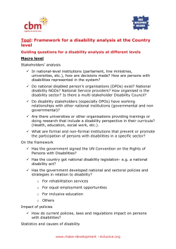 Tool : Some key elements for a disability analysis at different