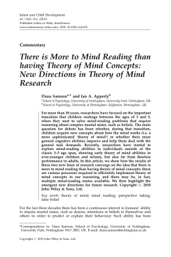 new directions in theory of mind research