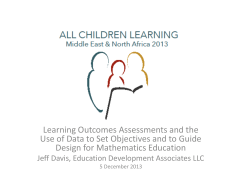 Learning Outcomes Assessments and the Use of Data to Set