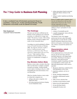 the 7 Step Guide to Business Exit Planning