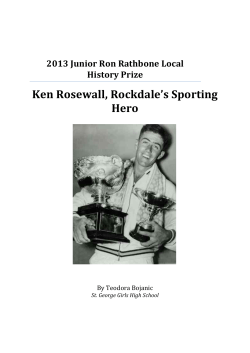 Ken Rosewall, Rockdale`s Sporting Hero