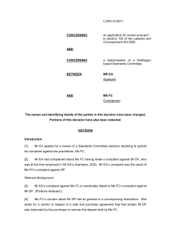 LCRO 91/2011 CONCERNING an application for review pursuant to