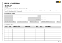 Agreed actions record