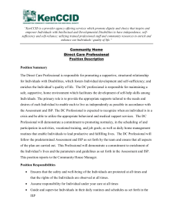 Community Home Direct Care Professional Position