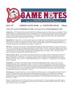 PawSox Game Notes - Minor League Baseball