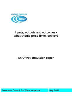 CCWater response Ofwat Inputs, Outputs, Outcomes discussion paper