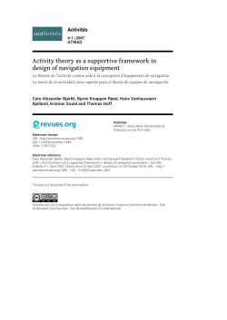 Activity theory as a supportive framework in design