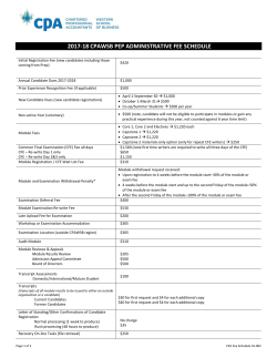2017-18 CPAWSB PEP ADMINISTRATIVE FEE SCHEDULE
