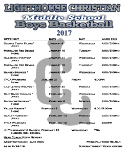 Opponent Date Day Game Time