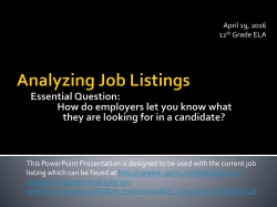 Analyzing Job Listings