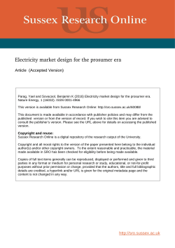 Electricity market design for the prosumer era