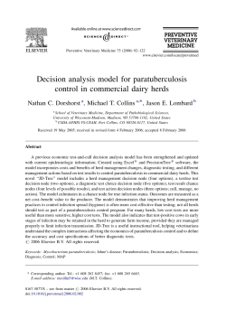 Decision analysis model for paratuberculosis control in commercial